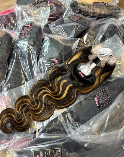 ON HAND- HIGHLIGHT 1B/27 LACE FRONTAL WIGS