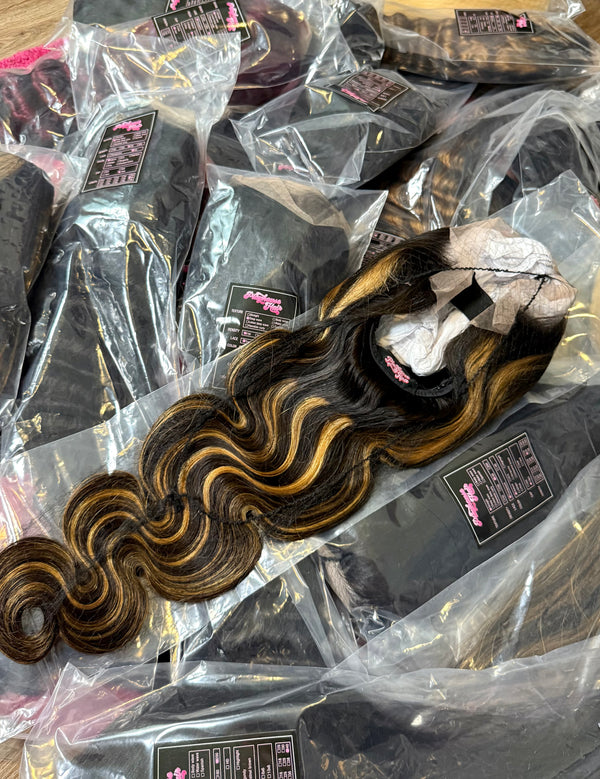 ON HAND- HIGHLIGHT 1B/27 LACE FRONTAL WIGS