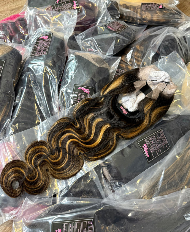 ON HAND- HIGHLIGHT 1B/27 LACE FRONTAL WIGS