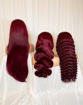 ON HAND- BURGUNDY LACE FRONTAL WIGS